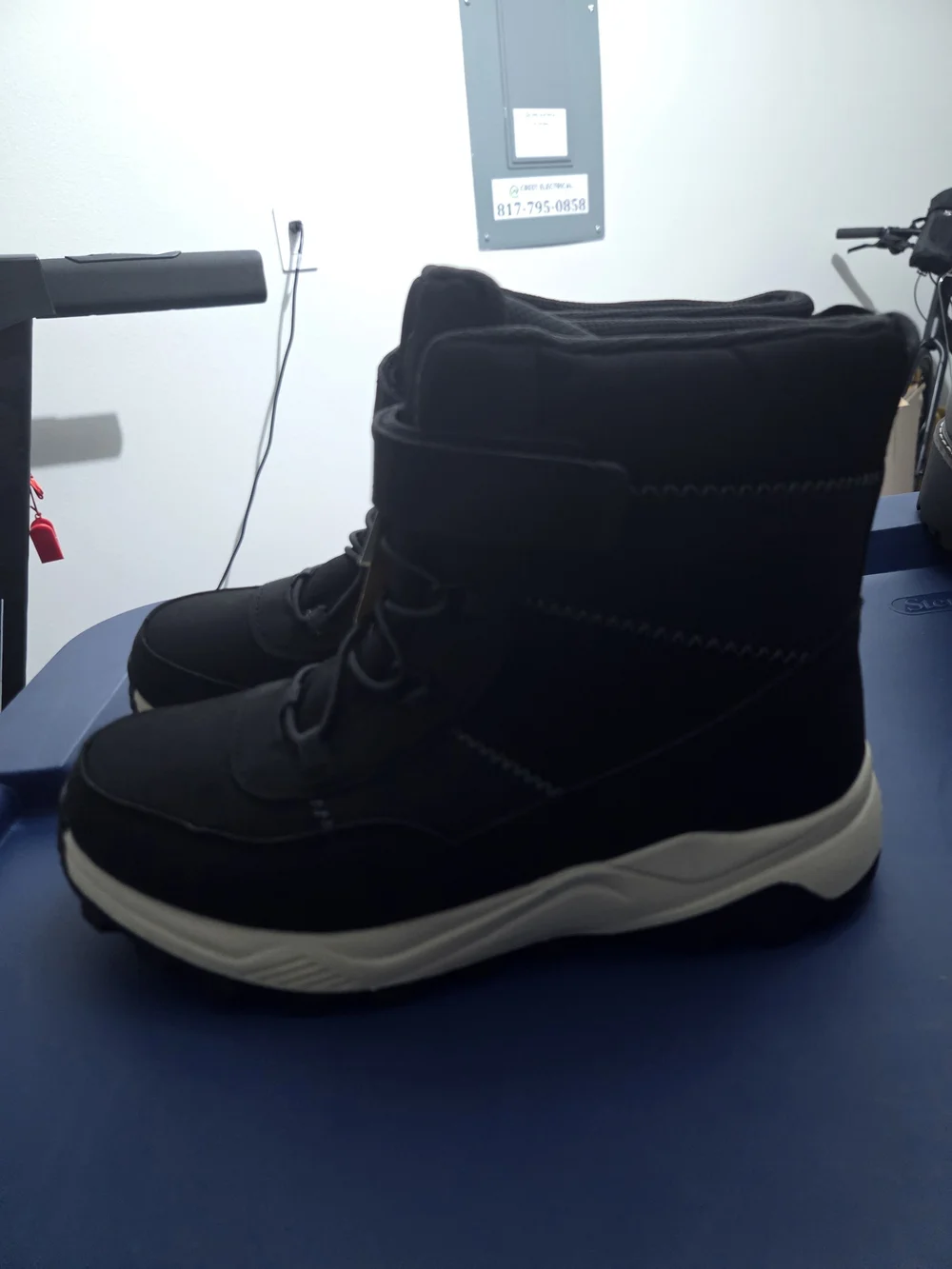 Kids Black High-Top Snow Boots